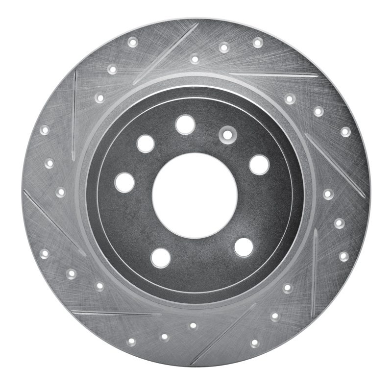 Saab 9-5 Brake Rotor (1) - Rear Left - R1 Concepts - Drilled & Slotted - Silver - `99-`10
